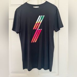 Maje Embroidered T-Shirt, Size 2/US Medium, Black